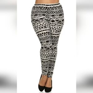 Black and White Geometric Women's Leggings